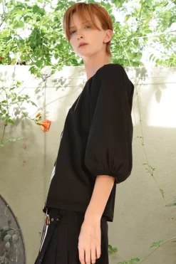 Cooper Love Gathers Top In Black