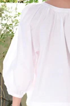 Cooper Love Gathers Top In White