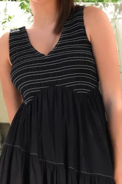 Cooper Shirring Is Caring Maxi Dress In Black