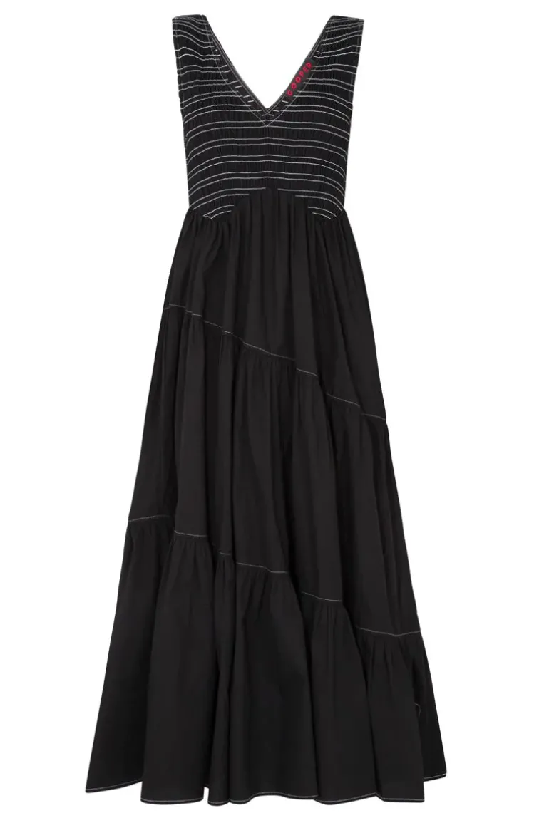 Cooper Shirring Is Caring Maxi Dress In Black