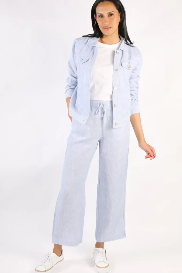 Core Stripe Wide Pants In Denim By Jump