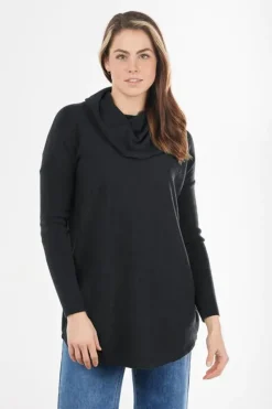 Cowl Neck Jumper In Black By Bridge & Lord