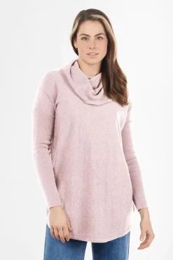 Cowl Neck Jumper In Blush By Bridge & Lord