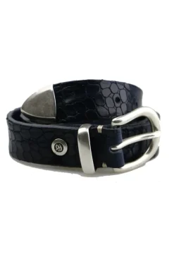 Croc Belt By B.Belt In Navy
