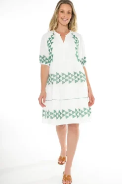 Cross Stitch Embroidered Tiered Dress In White By Jump