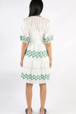 Cross Stitch Embroidered Tiered Dress In White By Jump