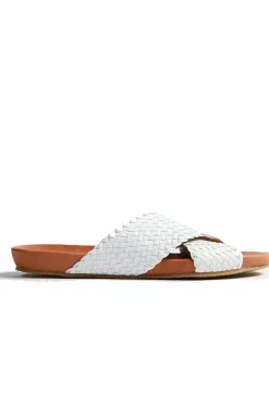 Crossover Woven Slide By Donna Piu In White