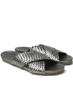 Crossover Woven Slide By Donna Piu In Gunmetal