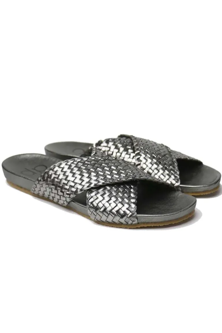 Crossover Woven Slide By Donna Piu In Gunmetal