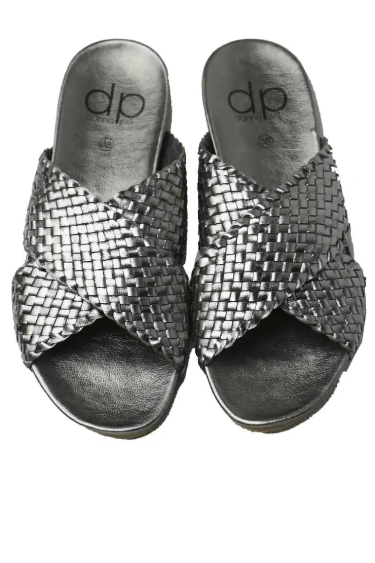 Crossover Woven Slide By Donna Piu In Gunmetal