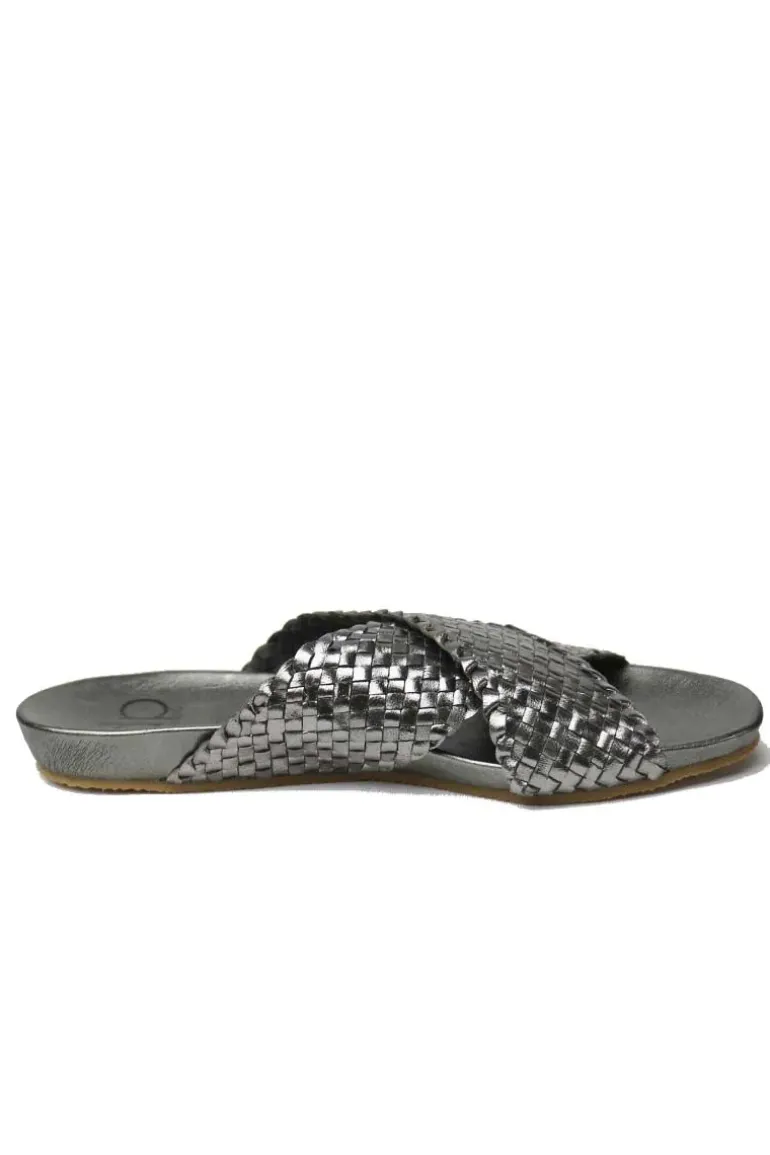Crossover Woven Slide By Donna Piu In Gunmetal