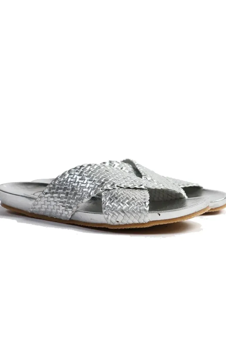 Crossover Woven Slide By Donna Piu In Silver