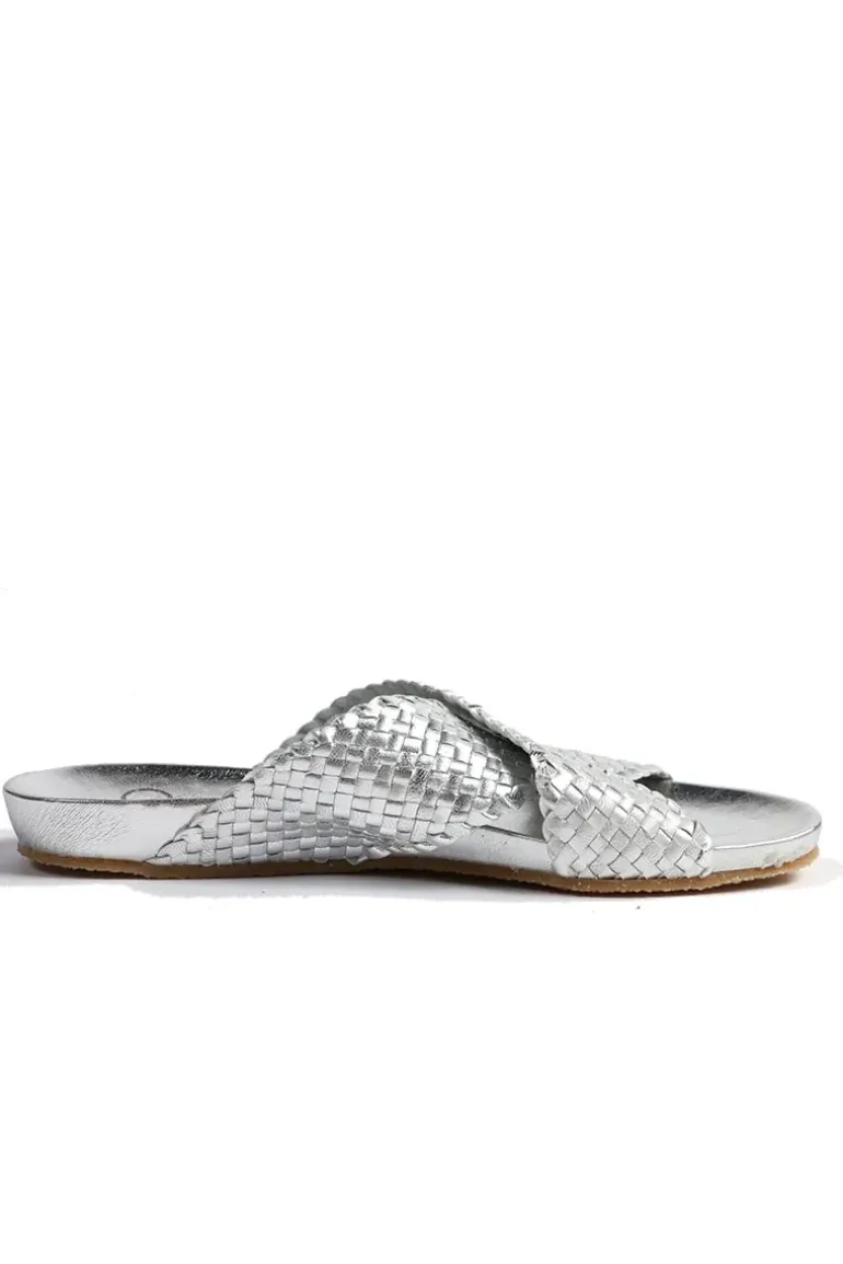 Crossover Woven Slide By Donna Piu In Silver