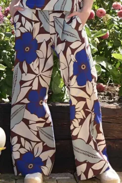 Curate Blue My Mind Get Even Pant In Floral Print