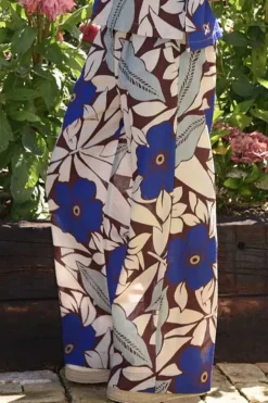 Curate Blue My Mind Get Even Pant In Floral Print
