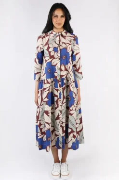 Curate Blue My Mind Shirty Summer Dress In Floral