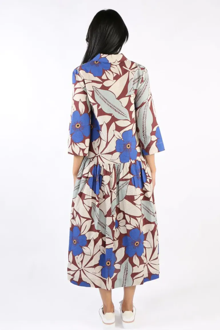 Curate Blue My Mind Shirty Summer Dress In Floral