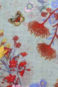 Designer Blue Floral Scarf By Namaskar