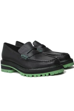 Django And Juliette Flout Loafer In Black And Green