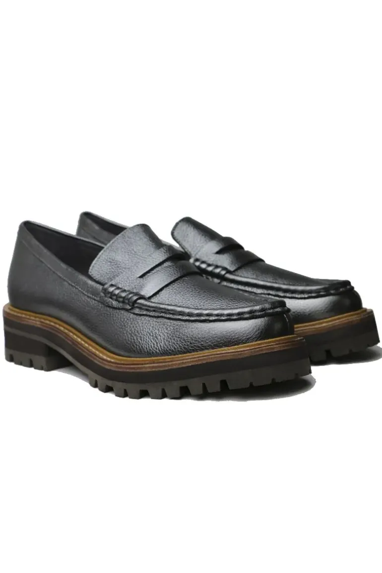 Django And Juliette Flout Loafer In Metallic Charcoal