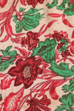 Erfurt Patchwork Flower Silk Scarf In Bordeaux
