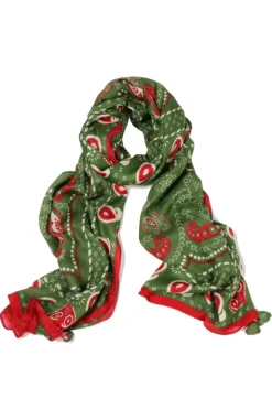 Erfurt Soft Printed Wool Scarf In Green