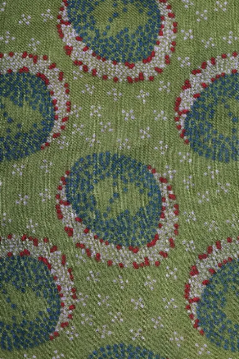 Erfurt Soft Printed Wool Model Scarf In Green