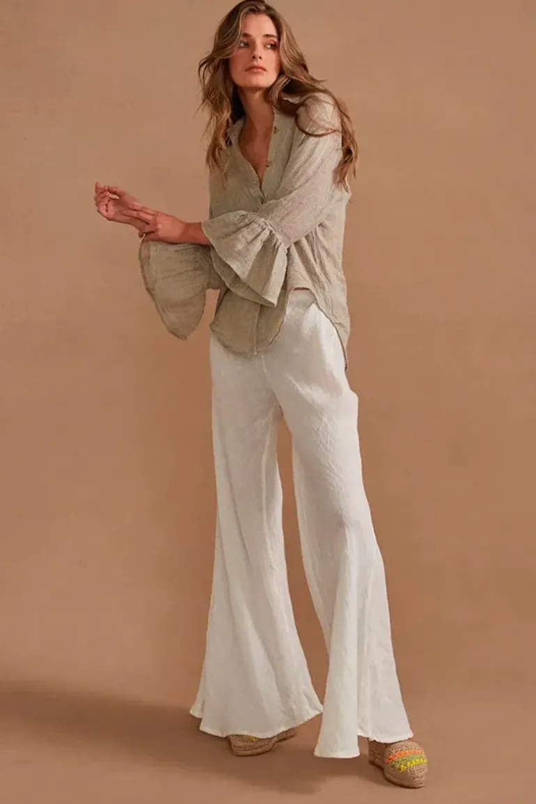 Estilo Novo Flare Pant In Panna