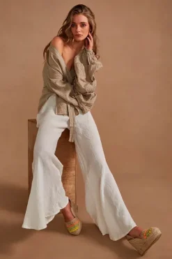 Estilo Novo Flare Pant In Panna