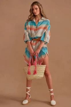 Estilo Sari Midi Dress In Aqua