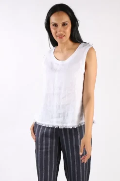 Foil Fringe Benefits Shell Top In White