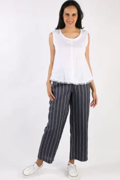 Foil Fringe Benefits Shell Top In White