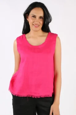 Foil Fringe Benefits Shell Top In Pink