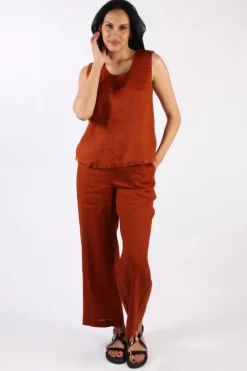 Foil Fringe Benefits Shell Top In Tan