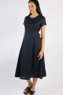 Foil Fringe Event Dress In Navy