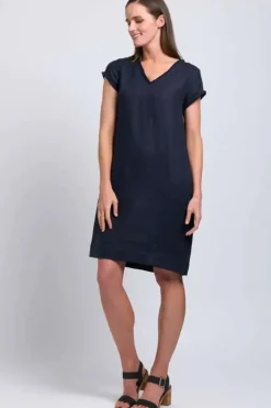 Foil Fringe Festival Dress In Navy