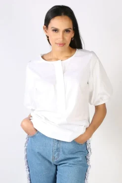 Foil Hide & Seek Top In White
