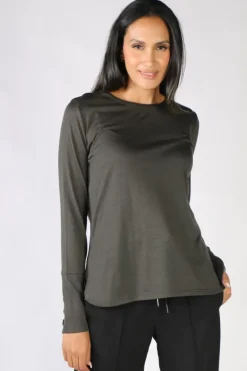 Foil Its A Scoop Top In Khaki