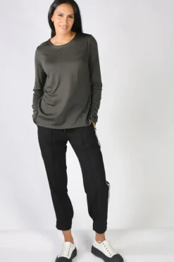 Foil Its A Scoop Top In Khaki