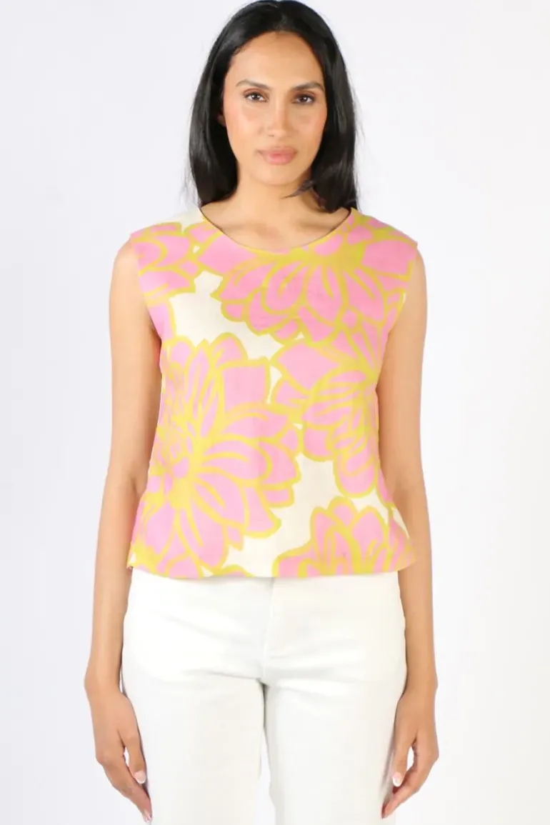 Foil Its Only Natural Full Bloom Print Top In Pink