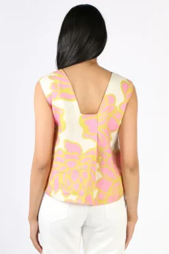 Foil Its Only Natural Full Bloom Print Top In Pink