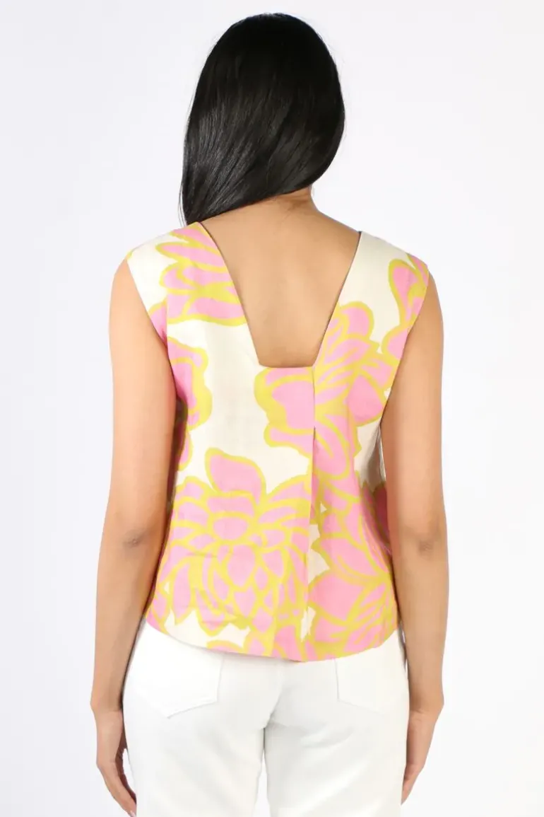 Foil Its Only Natural Full Bloom Print Top In Pink