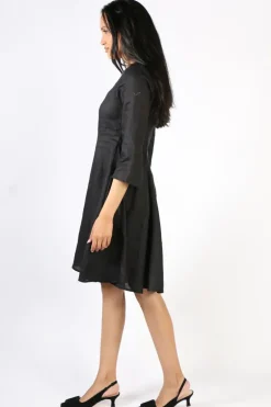 Foil My Flare Lady Dress In Black