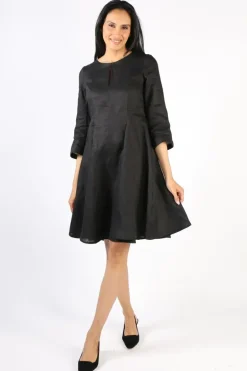 Foil My Flare Lady Dress In Black