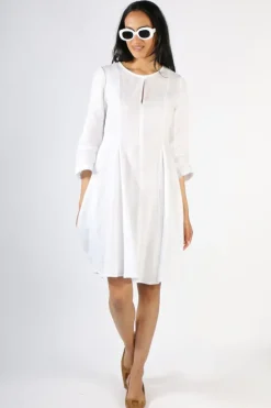 Foil My Flare Lady Dress In White