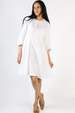 Foil My Flare Lady Dress In White