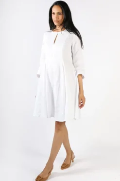 Foil My Flare Lady Dress In White