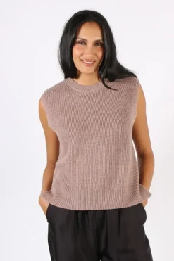 Foil Pop Quiz Vest In Biscuit