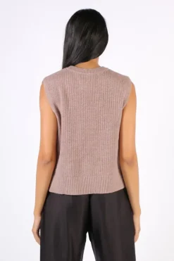 Foil Pop Quiz Vest In Biscuit