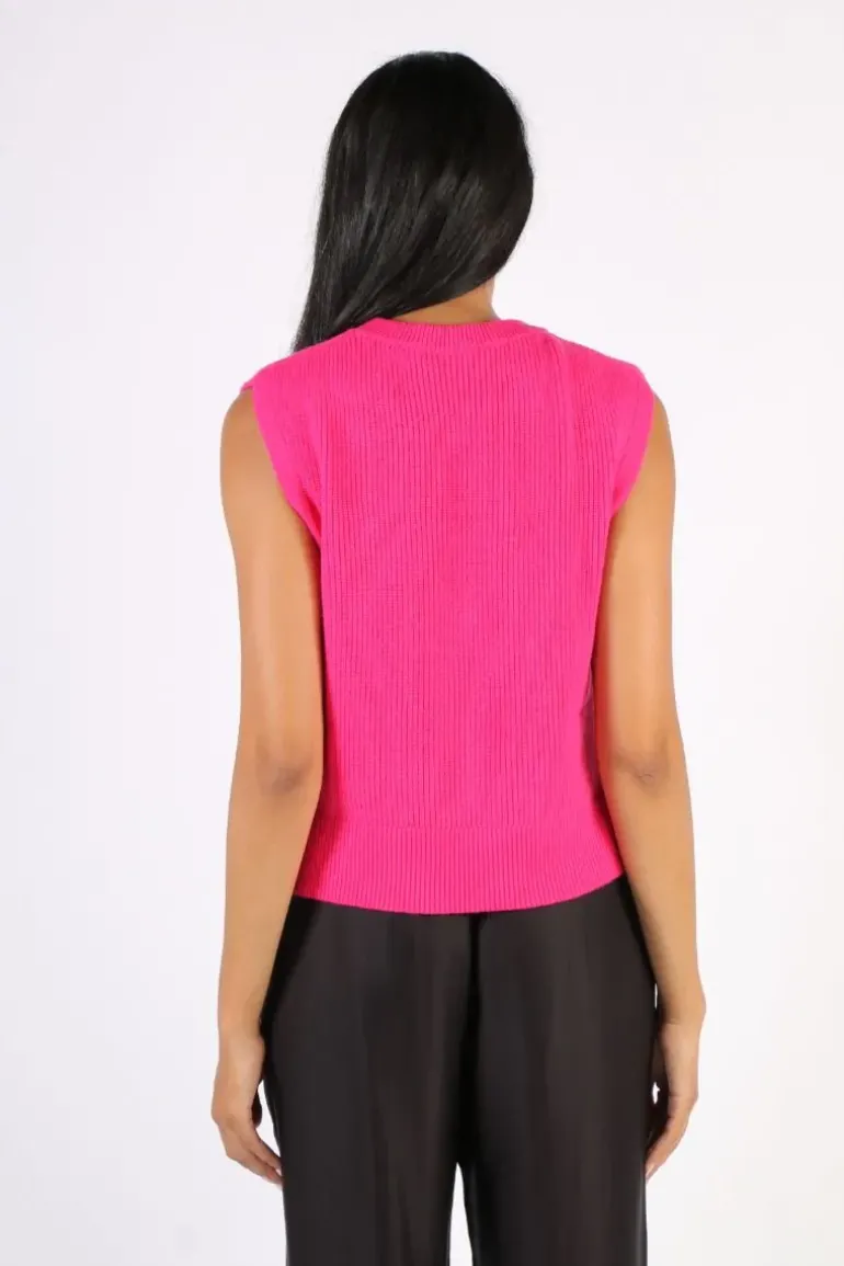 Foil Pop Quiz Vest In Pink